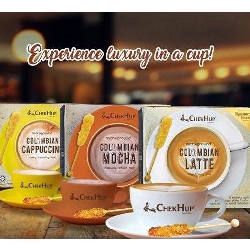 Chek Hup Microground Coffee (23g x 6s)/Box Colombian Latte / Mocha / Cappuccino