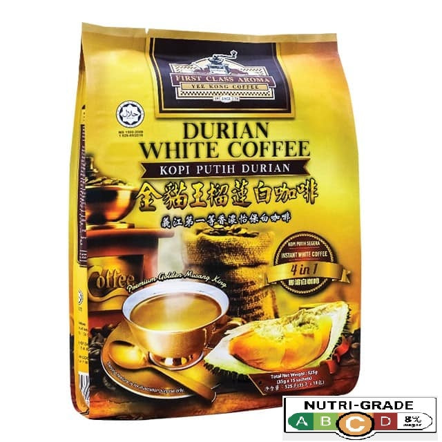 Yee Kong Ipoh 4 in1 Musang King Durian White Coffee 怡保义江四合一金猫王榴莲白咖啡