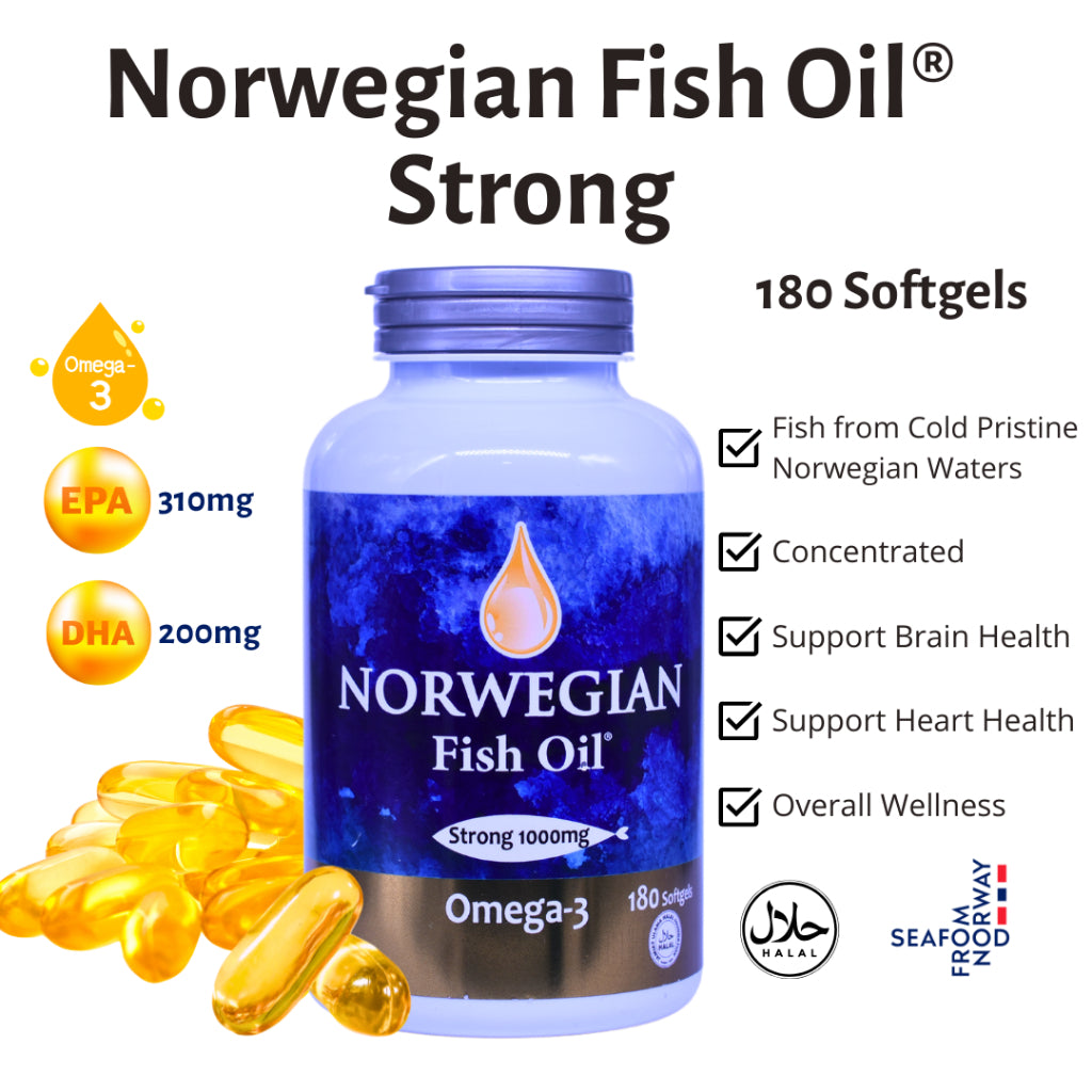 Norwegian Fish Oil Omega-3 (180 Softgels) | Buy 1 Get 1 Free