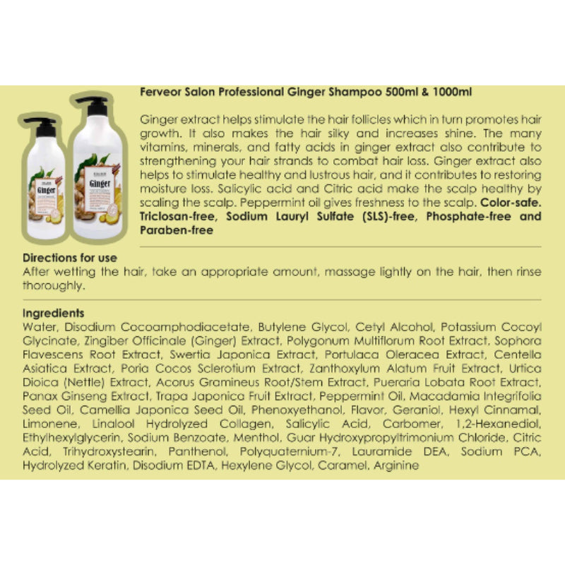 Ferveor Salon Professional Ginger Shampoo 1000ml