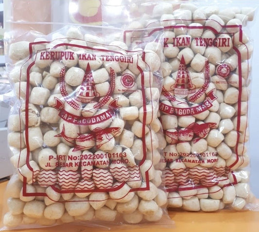 Fish Ball Cracker (Kerupuk Ikan Tengiri) Pagodamas and Products