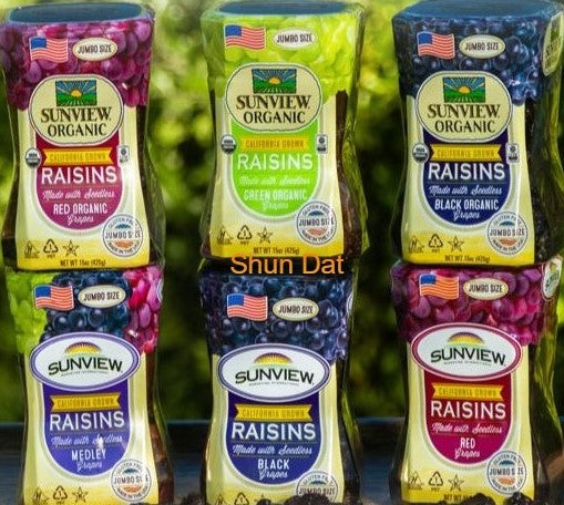 Sunview Organic Raisin ( Black Seedless Raisin / Red Raisin / Green Raisin) New Packaging