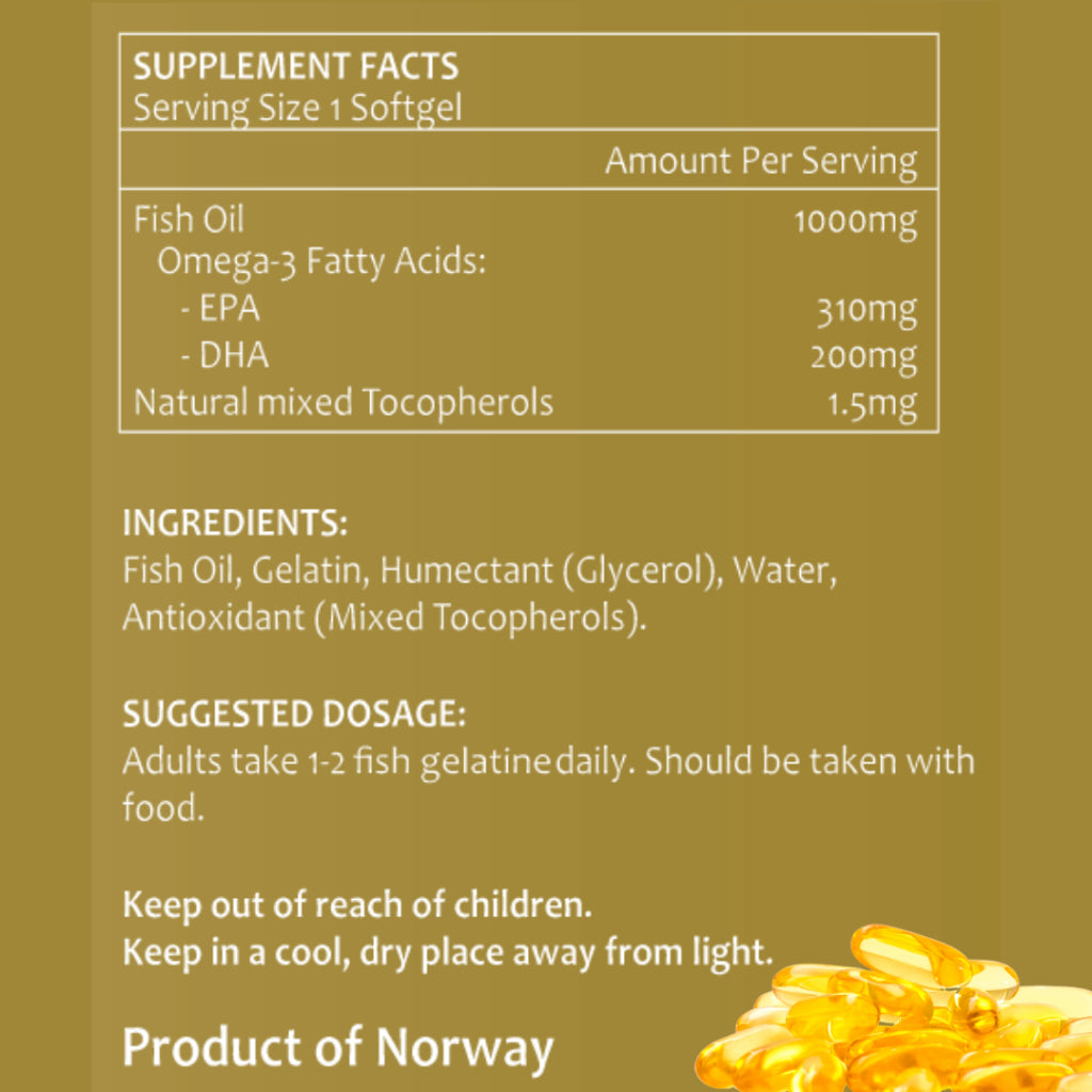 Norwegian Fish Oil Omega-3 (180 Softgels) | Buy 1 Get 1 Free